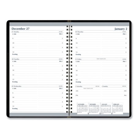 House Of Doolittle Recycled Weekly Appointment Book, 8 x 5, Black Cover, 12-Month (Jan to Dec): 2022 278-02